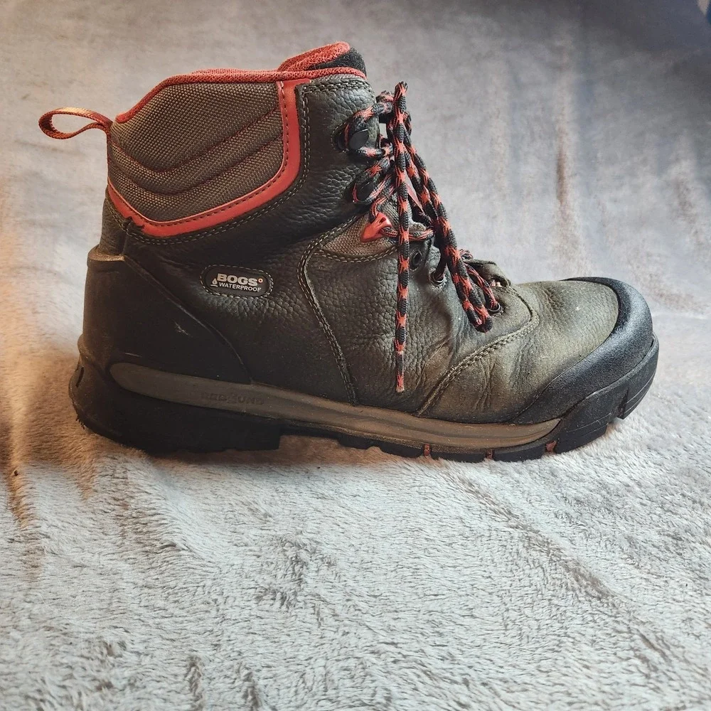 Bogs Boots Mens 11.5 Black Leather Bedrock II 6